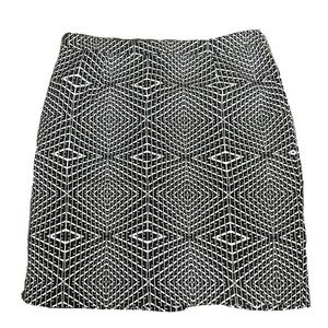 Halogen Women's Black White Gray Straight Pencil Skirt Geometric Lined Size 10